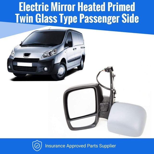 Fits Peugeot Expert 2007-2016 Door Wing Mirror Electric Heated Twin Primed Left Side - image 2