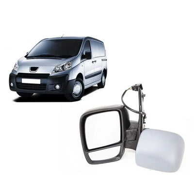 Fits Peugeot Expert 2007-2016 Door Wing Mirror Electric Heated Twin Primed Left Side - tradevehicleparts.co.uk