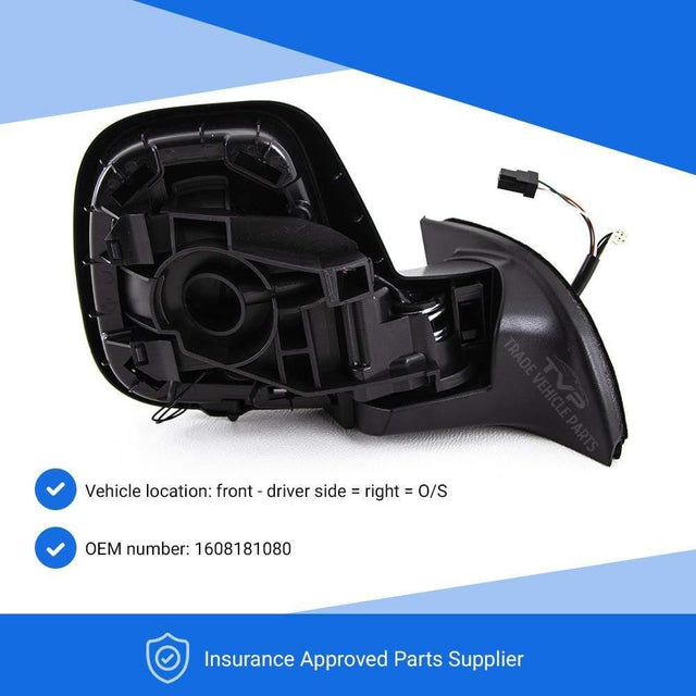 Fits Peugeot Partner 2012- Door Wing Mirror Electric Heated Primed Driver Side - image 3