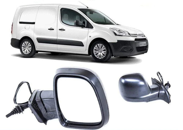Fits Citroen Berlingo 2012- Door Wing Mirror Manual Mat Black Temp Sensor Driver Side 2Pin