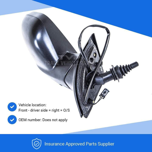 Fits Citroen Berlingo 2012- Door Wing Mirror Manual Mat Black Temp Sensor Driver Side 2Pin - image 3