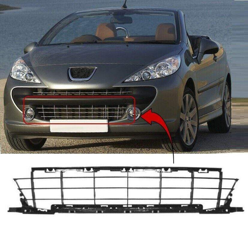 PG5040C Peugeot 207 Cc Cabrio 2007-2009 Front Lower Centre Bumper Grille Mat Black Sport