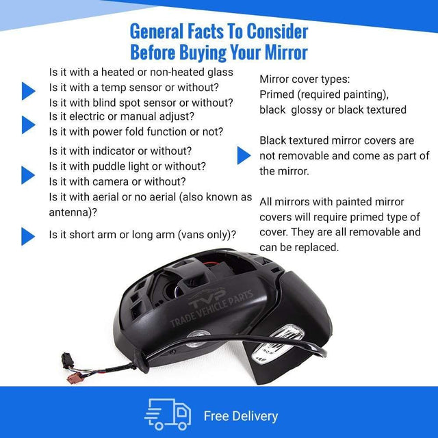Fits Peugeot 3008 2009-2016 Door Mirror Electric Heated Power Fold Primed Right O/S - image 4