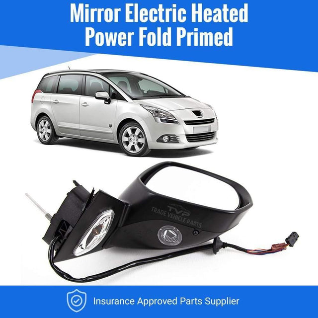 Fits Peugeot 5008 2010-2017 Door Mirror Electric Heated Power Fold Primed Right O/S - image 2