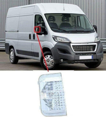 Fits Peugeot Boxer 2006-Door Wing Mirror Indicator Clear Lens Driver Side - tradevehicleparts.co.uk