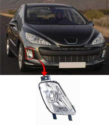 Fits Peugeot 308 Hatchback 2007-2011 Fog Light Lamp Driver Side No Motor - tradevehicleparts.co.uk