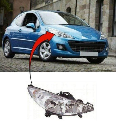 Fits Peugeot 207 Hatchback 2006-2012 Headlamp Headlight Electric W/Motor Right Side - tradevehicleparts.co.uk