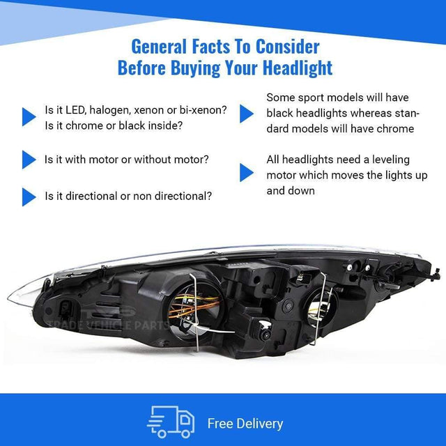 Fits Peugeot 308 Estate 2007-2011 Headlamp Headlight With Motor Driver Side - image 3