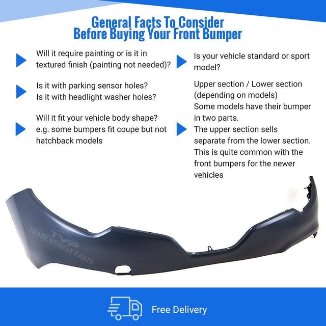 Fits Renault Captur 2013-2016 Front Bumper Upper Section Primed  - image 4