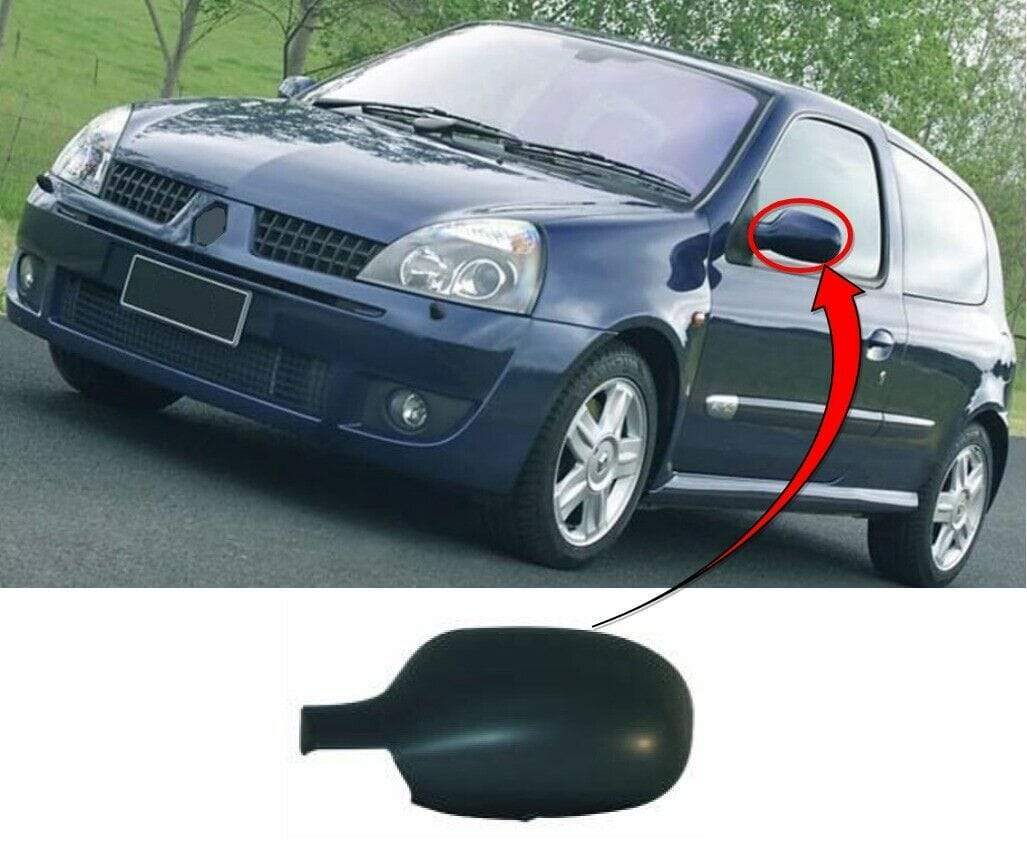 Renault Clio 1998-2005 Door Wing Mirror Cover Black Passenger Side 