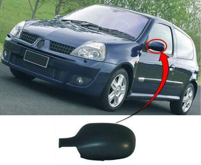 Fits Renault Clio 1998-2005 Door Wing Mirror Cover Black Passenger Side  - tradevehicleparts.co.uk