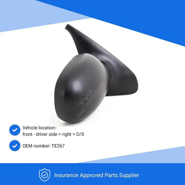 Fits Renault Clio 1998-2005 Door Wing Mirror Electric Heated Black Textured Driver Side - image 3