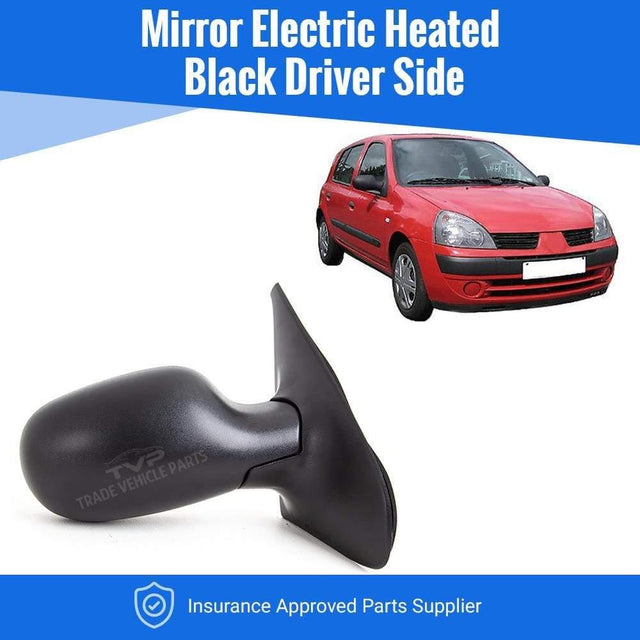 Fits Renault Clio 1998-2005 Door Wing Mirror Electric Heated Black Textured Driver Side - image 2