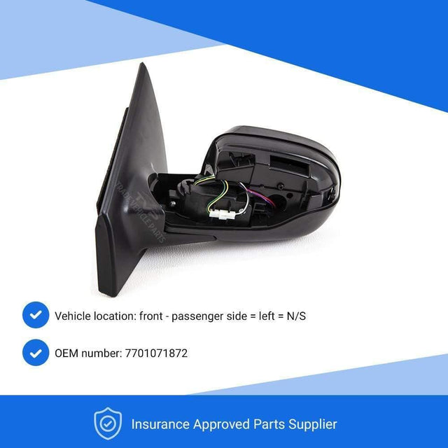 Fits Renault Clio 2009-2012 Door Wing Mirror Electric Heated Power Fold Primed Passenger Side - image 3