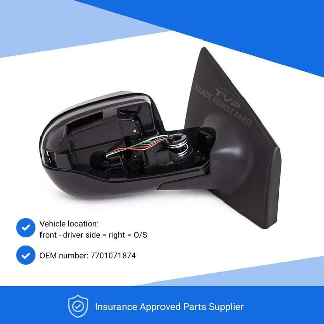Fits Renault Clio 2009-2012 Door Wing Mirror Electric Heated Temp Sensor Primed Driver Side - image 3