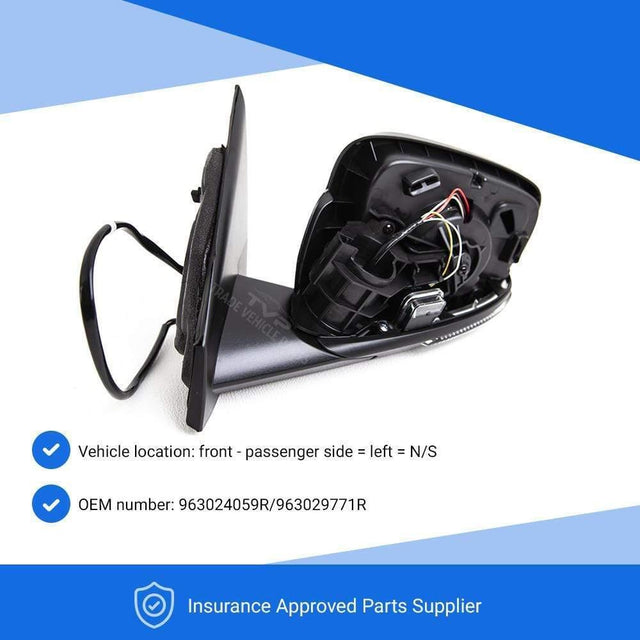 Fits Renault Kadjar 2015-2018 Door Wing Mirror Electric Heated Manual Fold With Indicator 7 Pin With Primed Cover Passenger Side - image 3