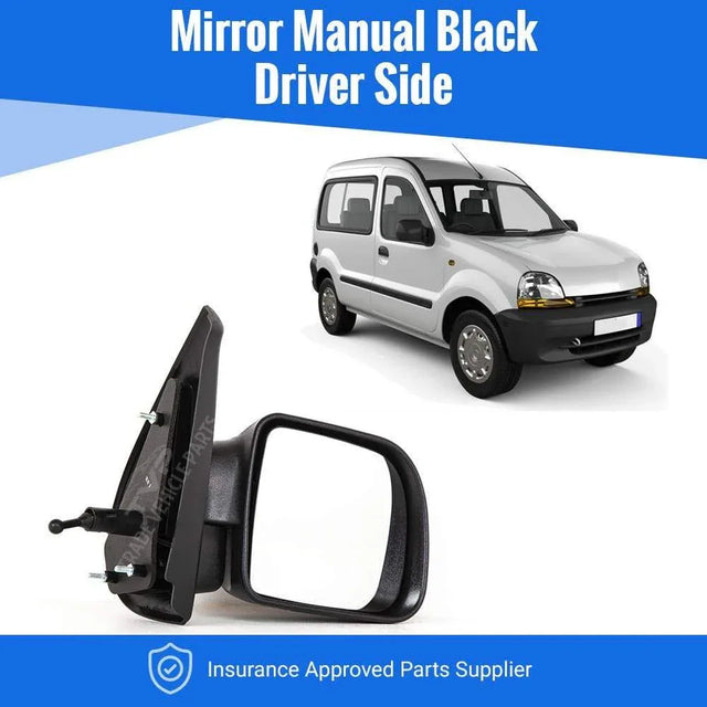 Fits Renault Kangoo 1998-2003 Door Wing Mirror Manual Black Driver Side - image 2