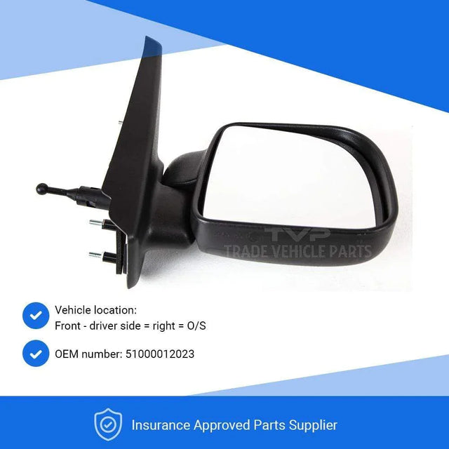 Fits Renault Kangoo 1998-2003 Door Wing Mirror Manual Black Driver Side - image 3