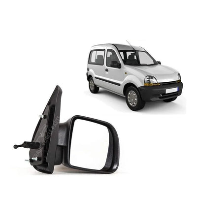 Fits Renault Kangoo 1998-2003 Door Wing Mirror Manual Black Driver Side - tradevehicleparts.co.uk