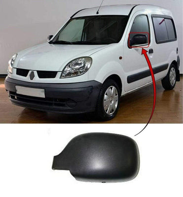 Fits Renault Kangoo 2003-2008 Door Wing Mirror Cover Black Passenger Side Left - tradevehicleparts.co.uk
