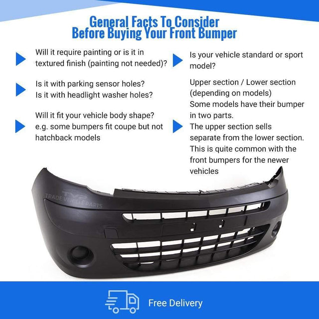 Fits Renault Kangoo 2009-2013 Complete Front Bumper No Fog Light Holes - image 4