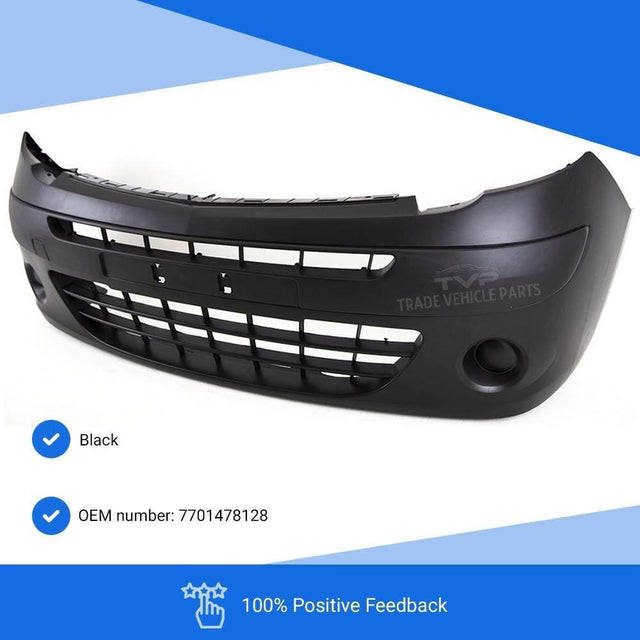 Fits Renault Kangoo 2009-2013 Complete Front Bumper No Fog Light Holes - image 3