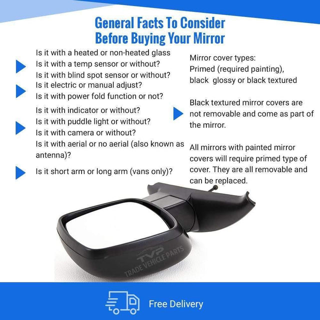 Fits Renault Kangoo 2009-2013 Door Wing Mirror Manual Textured Driver Side - image 4