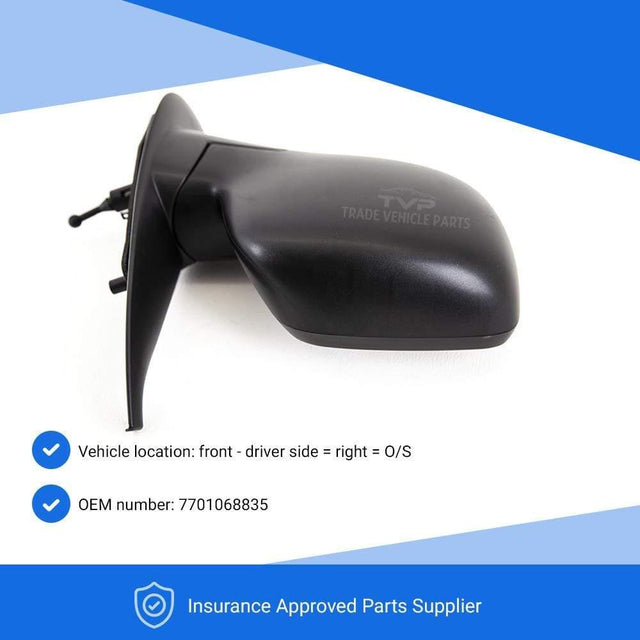Fits Renault Kangoo 2009-2013 Door Wing Mirror Manual Textured Driver Side - image 3
