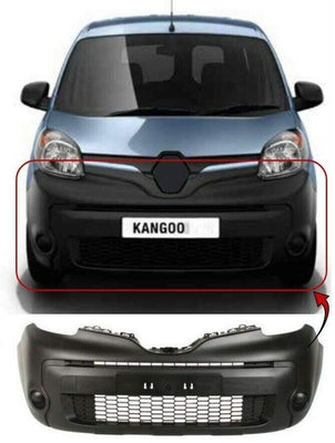Fits Renault Kangoo 2013- Front Bumper Mat Black Without Fog Lamp Hole, Inc Backing Reinforcerment - tradevehicleparts.co.uk