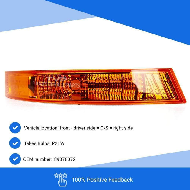 Fits Renault Master 2003-2010 Indicator Light Lamp Situated Below Headlamp Right Amber - image 2