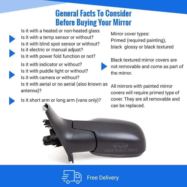 Fits Renault Megane 2003-2009 Door Wing Mirror Heated Electric Textured Passenger Side - image 4
