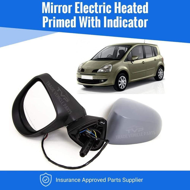 Fits Renault Modus 2008-2011 Door Wing Mirror E/H Indicator Primed Left - image 2