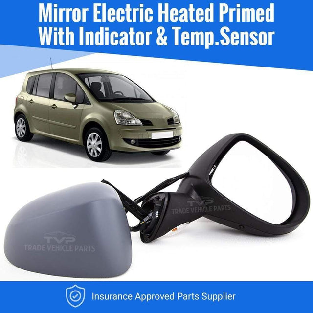 Fits Renault Modus 2008-2011 Door Wing Mirror E/H Indicator Temp.Sensor Primed Right - image 2