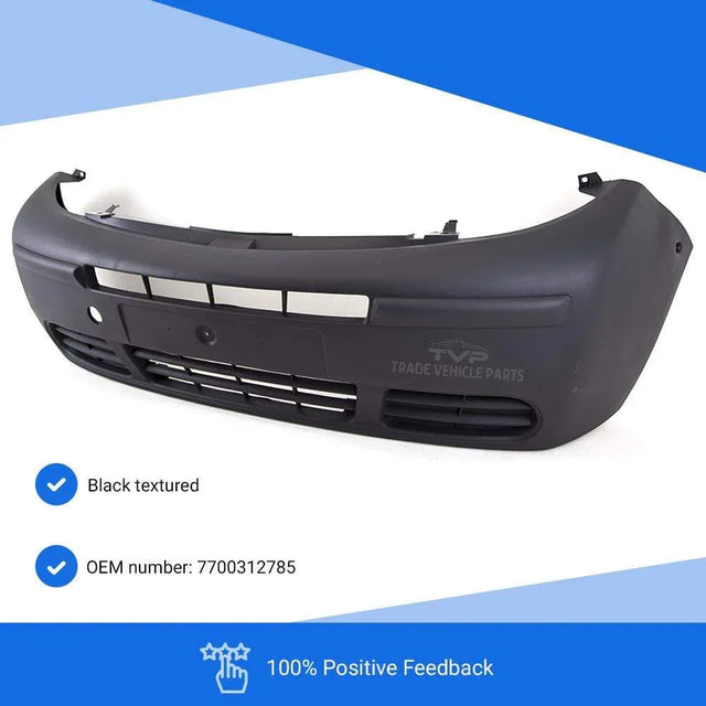 Fits Renault Trafic Fits Nissan Primastar 2001-2006 Front Bumper Black No Pdc Holes - image 3