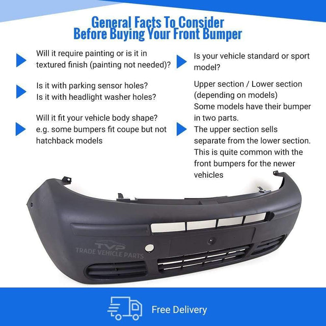 Fits Renault Trafic Fits Nissan Primastar 2001-2006 Front Bumper Black No Pdc Holes - image 4