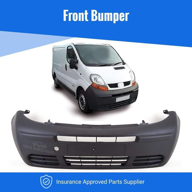 Fits Renault Trafic Fits Nissan Primastar 2001-2006 Front Bumper Black No Pdc Holes - image 2