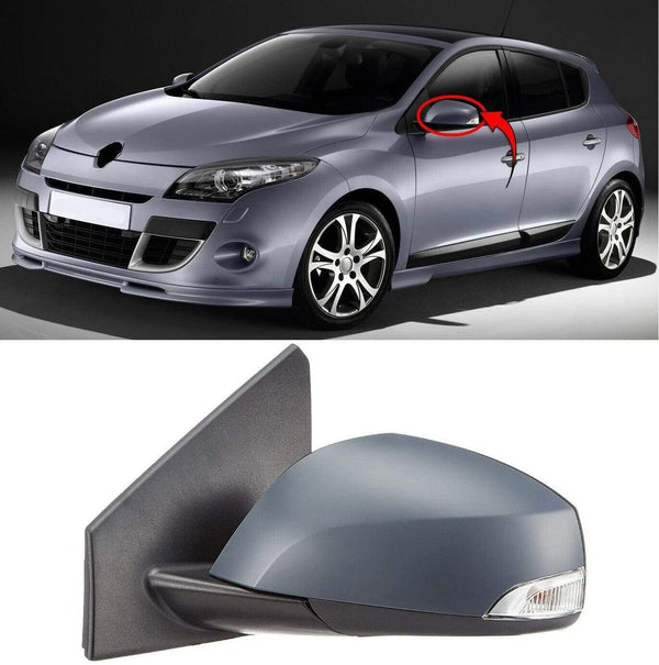 Fits Renault Megane 2008-2013 Door Mirror Heated Electric Primed With Indicator Left