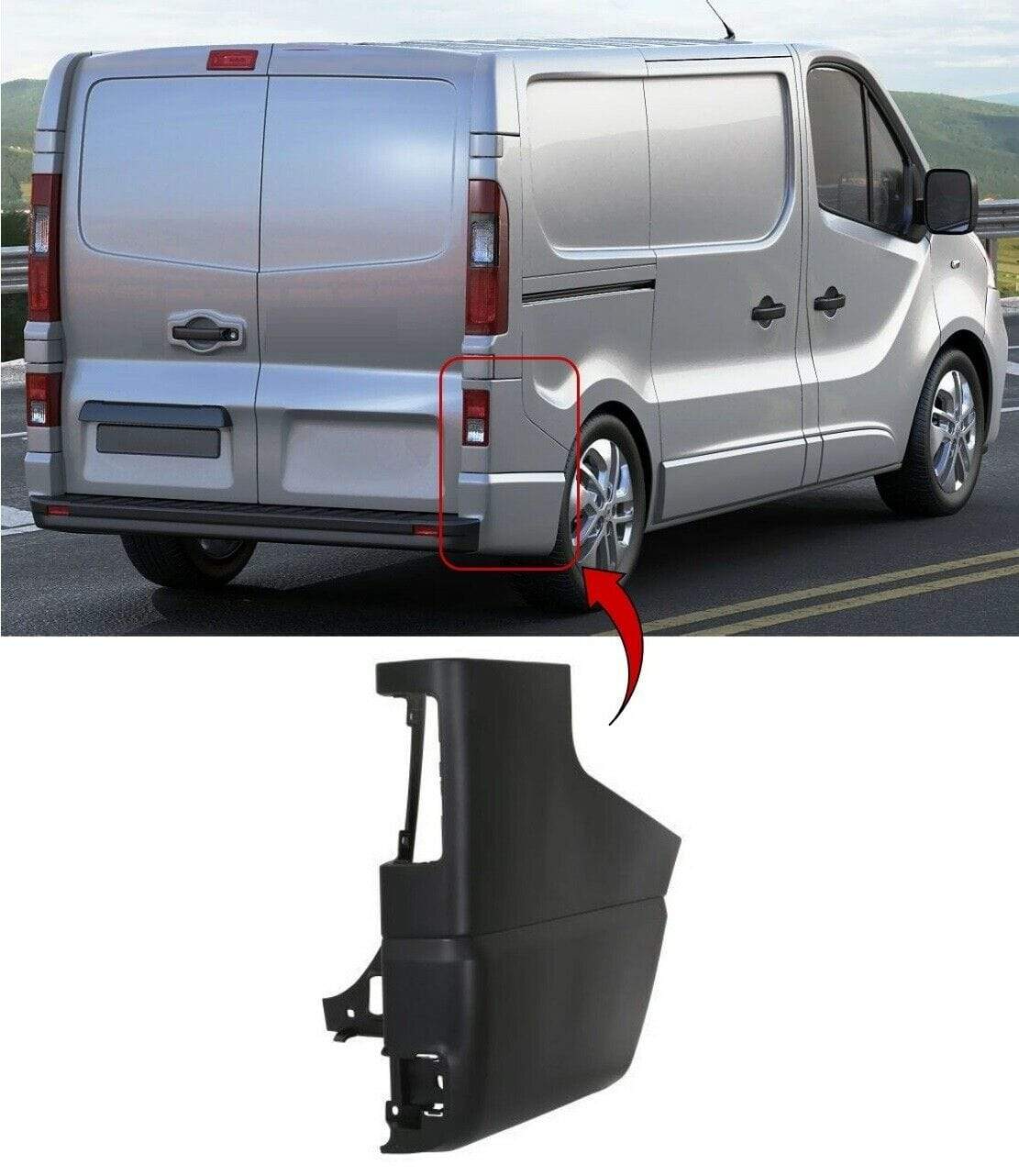 RN4069D Renault Trafic 2014- Rear Bumper Corner Driver Side