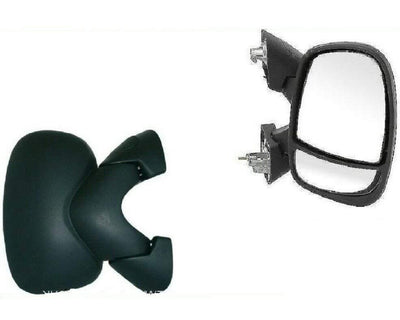 Fits Vauxhall Vivaro 2000-2014 Door Wing Mirror Manual Black Driver Side - tradevehicleparts.co.uk