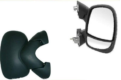 Fits Nissan Primastar 2002-2014 Door Wing Mirror Manual Black Driver Side - tradevehicleparts.co.uk