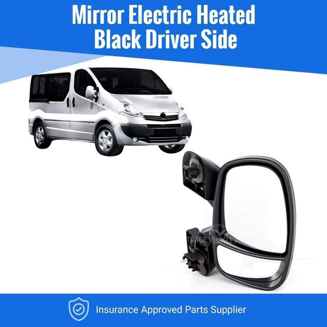 Fits Vauxhall Vivaro 2000-2014 Door Wing Mirror Electric Heated Black Driver Side - image 2