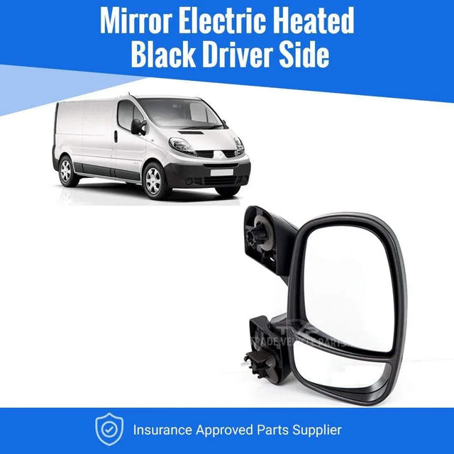 Fits Renault Trafic 2001-2014 Door Wing Mirror Electric Heated Black Driver Side - image 2
