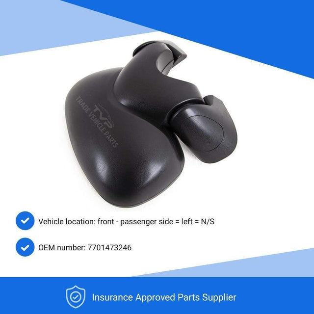 Fits Renault Trafic 2001-2014 Door Wing Mirror Manual Black Passenger Side - image 3