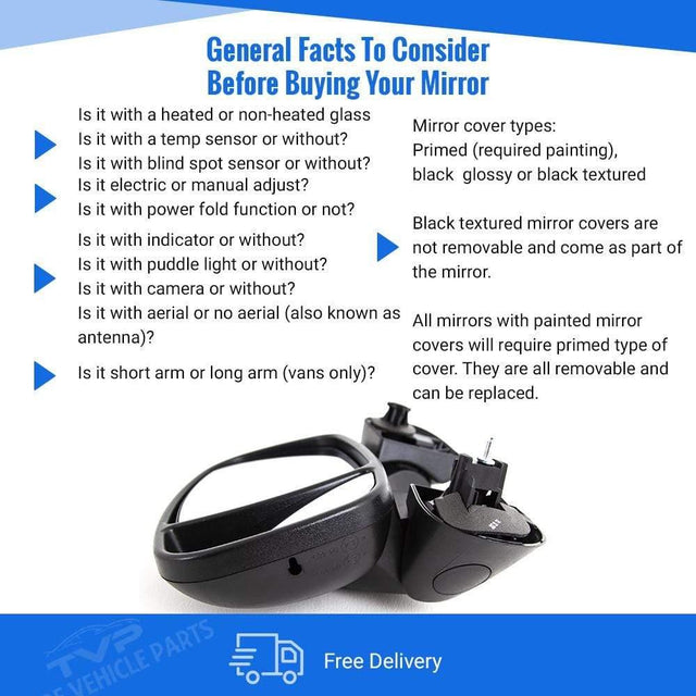 Fits Vauxhall Vivaro 2000-2014 Door Wing Mirror Manual Black Passenger Side - image 4
