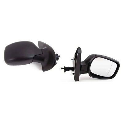 Fits Renault Kangoo 2003-2009 Door Wing Mirror Manual Black Textured Driver Side - tradevehicleparts.co.uk