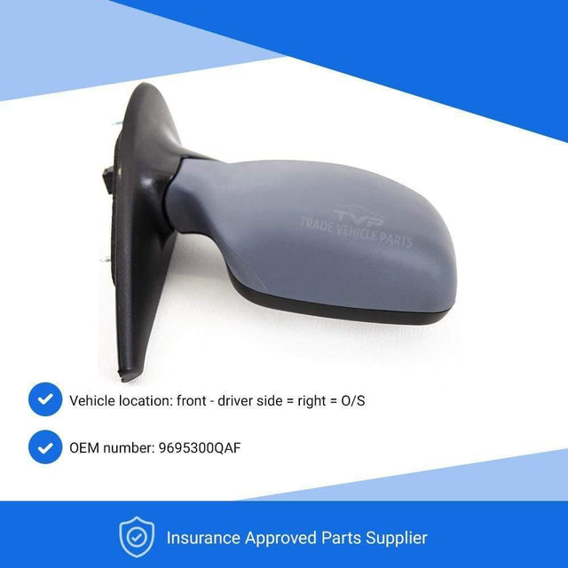 Fits Renault Kangoo 2003-2009 Door Wing Mirror Electric Heated Primed Driver Side - image 3