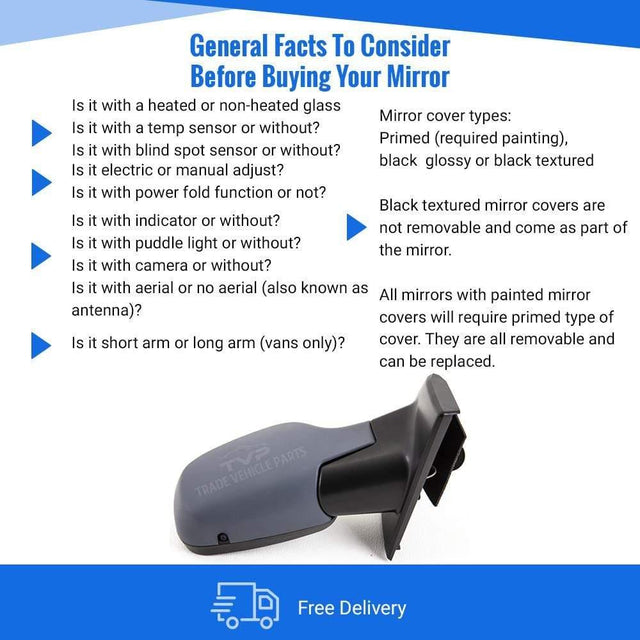 Fits Renault Clio 2005-2009 Door Wing Mirror Manual Primed W/Temp. Sensor Driver Side - image 4