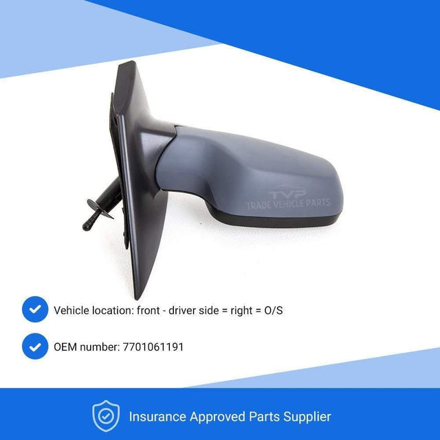 Fits Renault Clio 2005-2009 Door Wing Mirror Manual Primed W/Temp. Sensor Driver Side - image 3