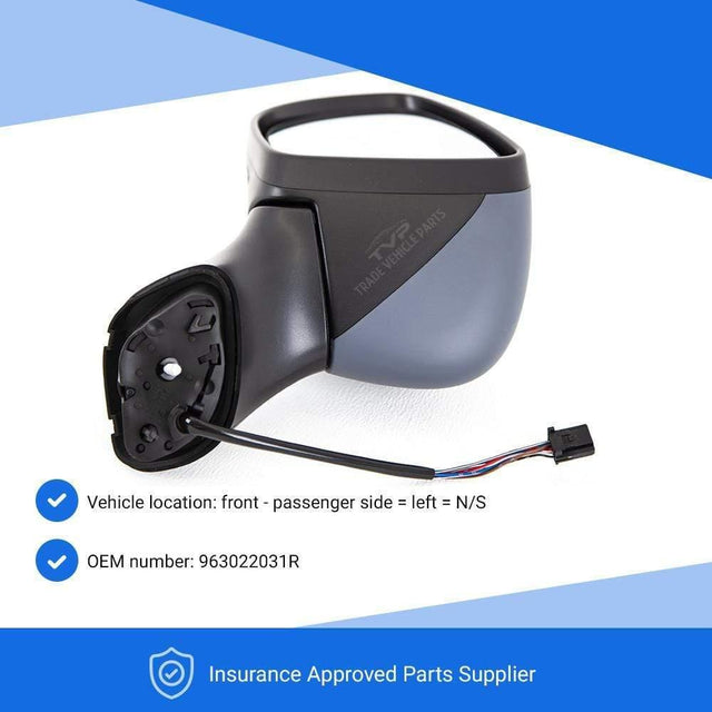 Fits Renault Clio 2013- Door Wing Mirror Electric Heated Primed With Indicator Passenger Side - image 3
