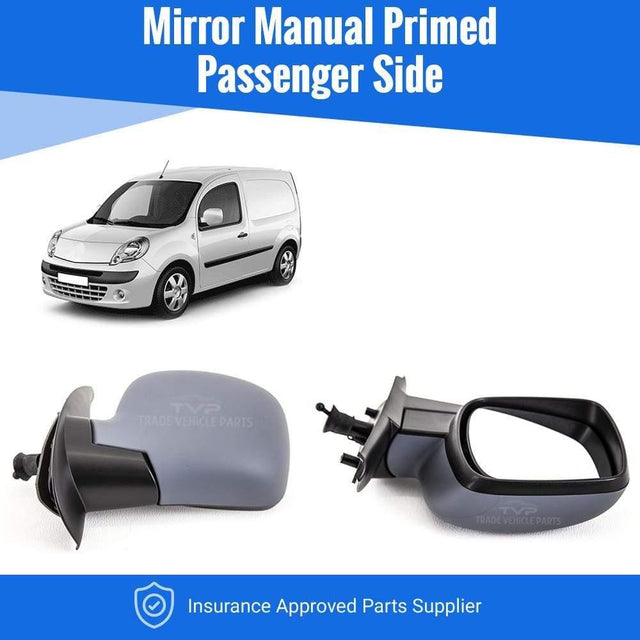 Fits Renault Kangoo 2009-2013 Door Wing Mirror Manual Primed Passenger Side - image 2